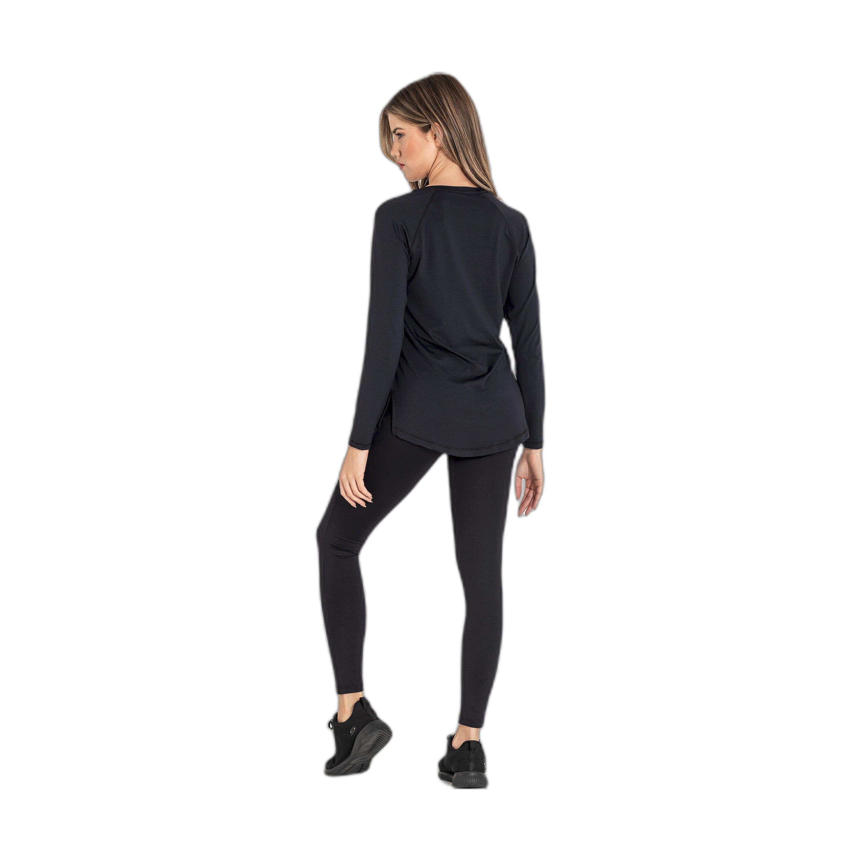 Camiseta Fitness Mujer Ditchil Long Sleeve Diva Negro Manga Larga 5/7