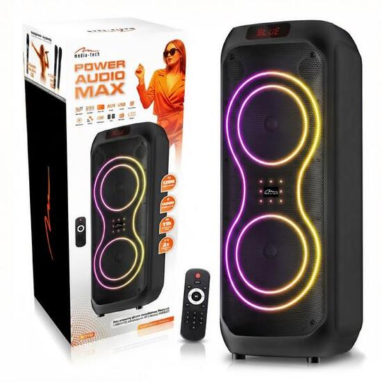 GŁOŚNIK PRZENOŚNY bluetooth Media-Tech karaoke power audio 120W equalizer