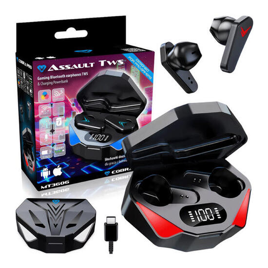 SŁUCHAWKI GAMINGOWE Media-Tech Bluetooth 5.0 TWS douszne COBRA PRO ASSAULT