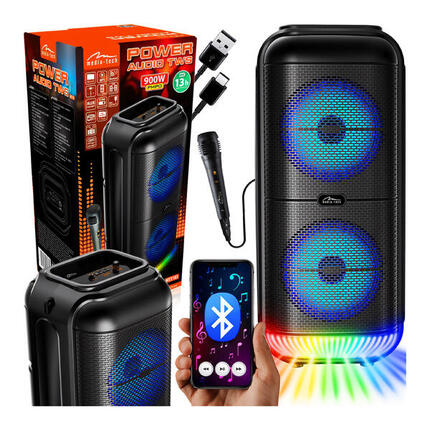 Głośnik Bluetooth MT3183 Media-Tech 50W z KARAOKE, FM, USB, microSD, iluminacja