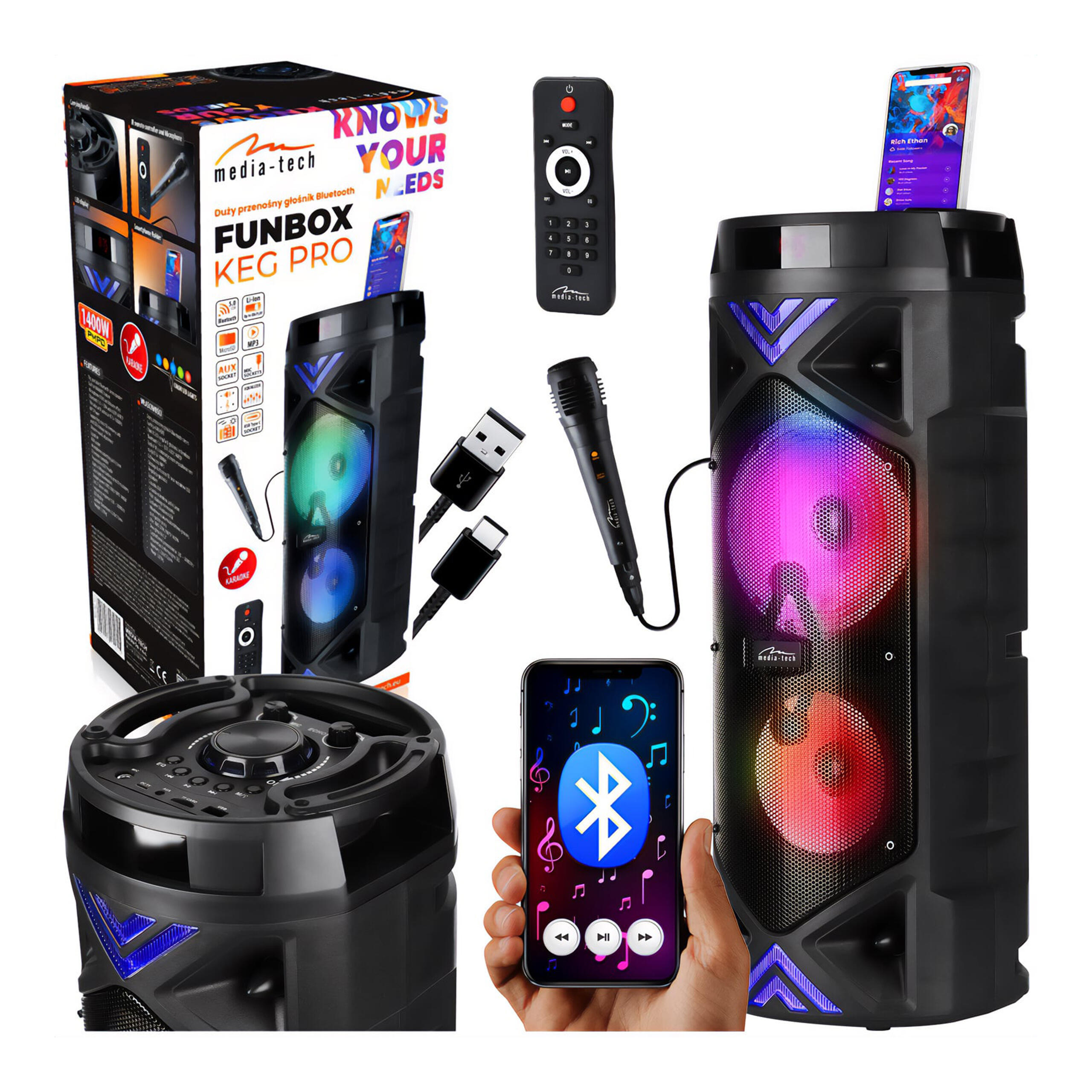 MEDIA-TECH Přenosný reproduktor s Bluetooth Media Tech MT3182 Bluetooth