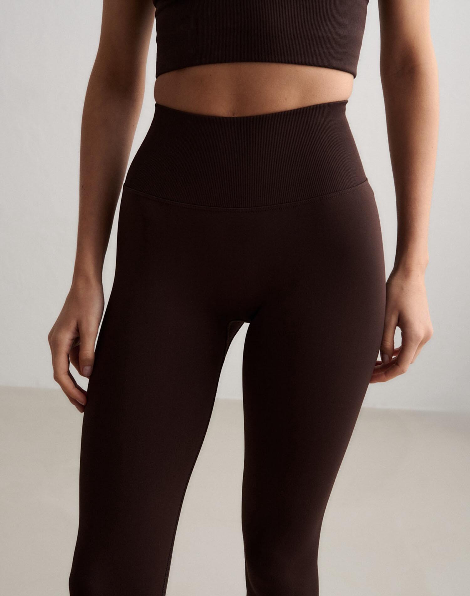 Femme Leggings Sans Couture Chocolat 3/7