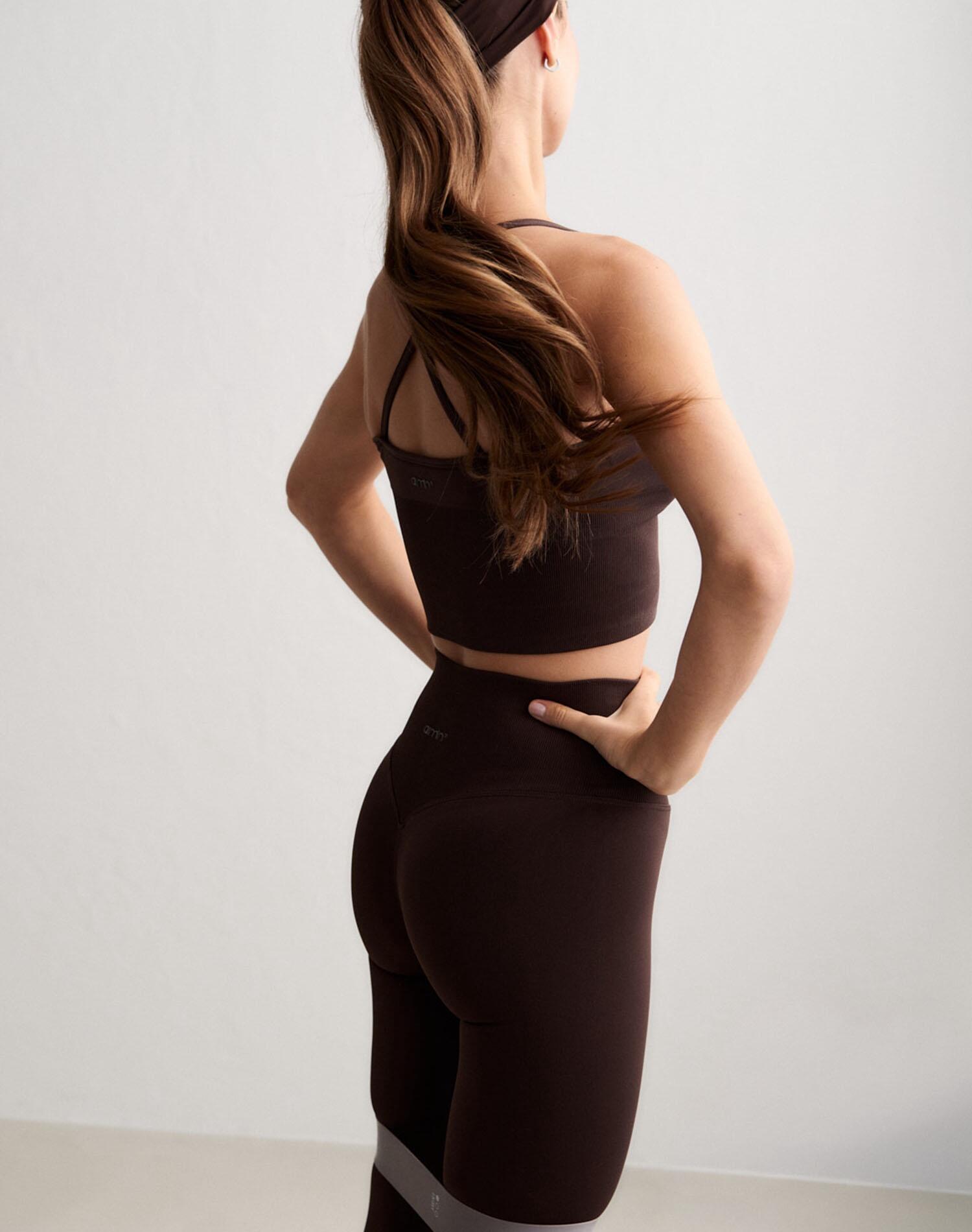 Femme Leggings Sans Couture Chocolat 5/7