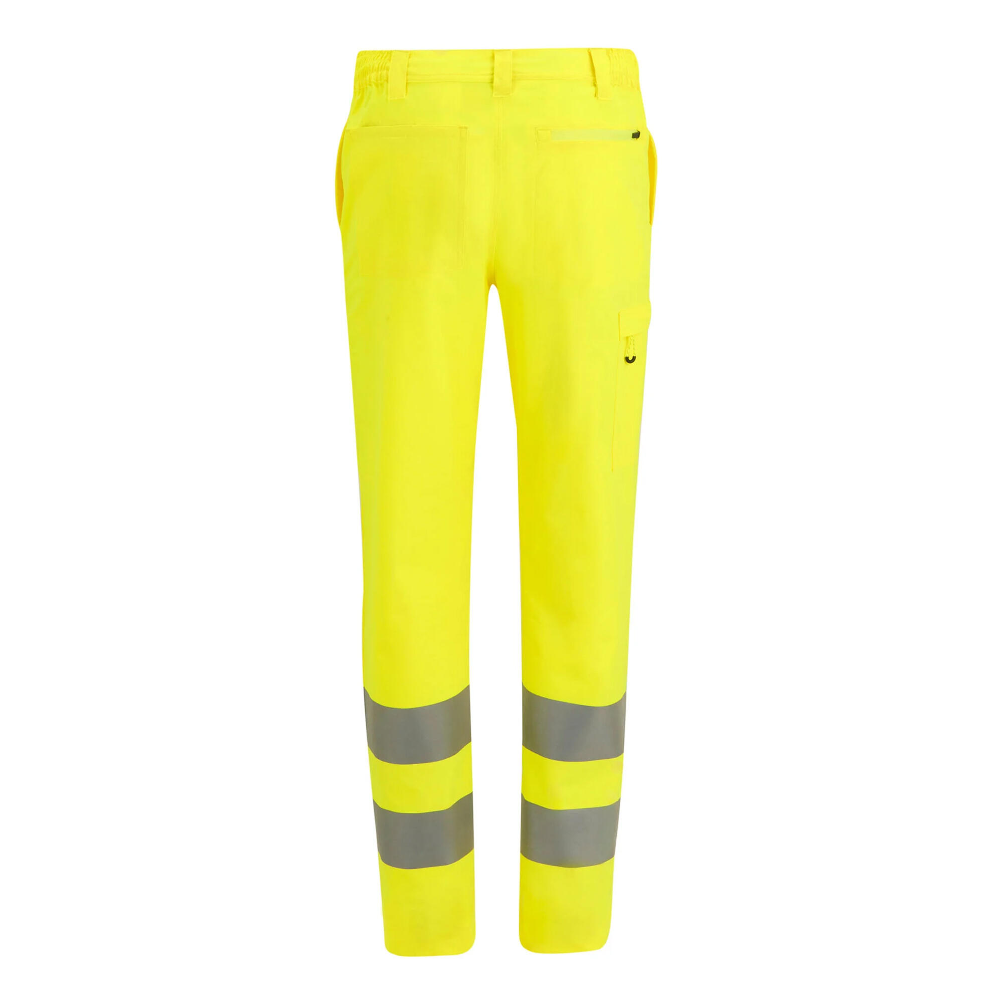 Mens Stretch HiVis Trousers (Yellow) 2/4