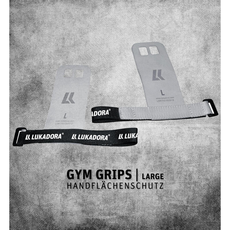 Protectie pentru palme (GYM GRIPS), masura L, gri, Lukadora