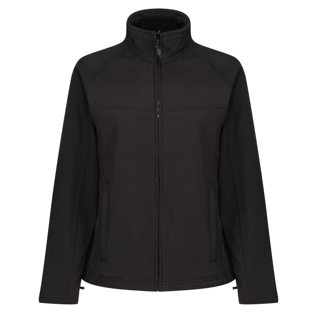 Ladies Uproar Softshell Wind Resistant Jacket (All Black)