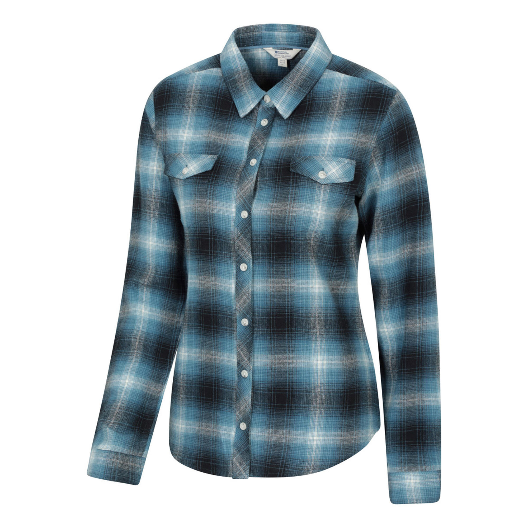 Womens/Ladies Willow Flannel Shirt (Dark Blue) 3/4