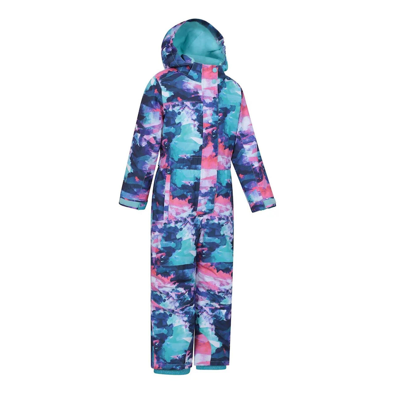 Childrens/Kids Cloud Print Waterproof All In One Snowsuit (Light Purple) 4/4