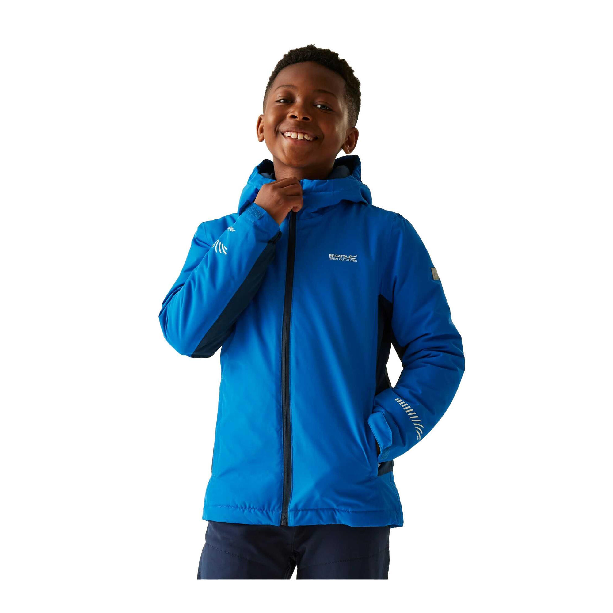 Veste Imperméable Isolante HURDLE Enfant (Bleu Plongée / Bleu Sarcelle Foncé) 4/5