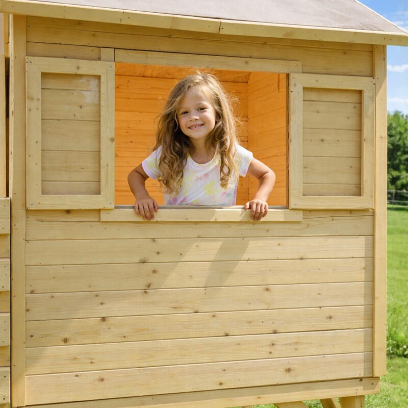 Cabane en bois sur pilotis avec toboggan JOSEPHINE 4/5