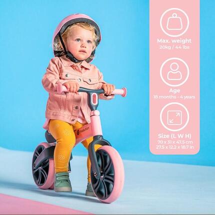 Draisienne d'apprentissage évolutive à partir de 18 mois - Yvelo junior rose