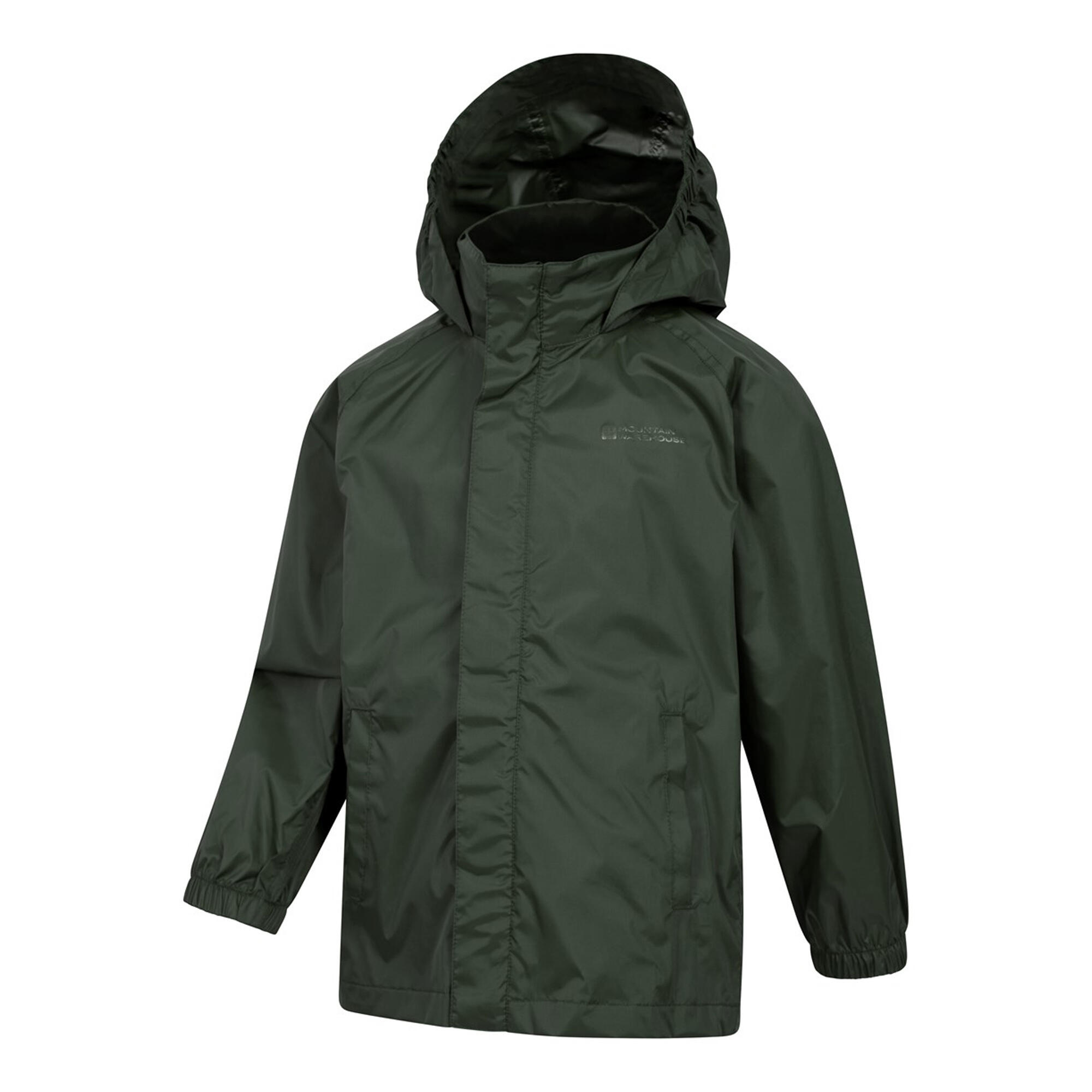 Childrens/Kids Pakka II Waterproof Jacket (Khaki Green) 3/4
