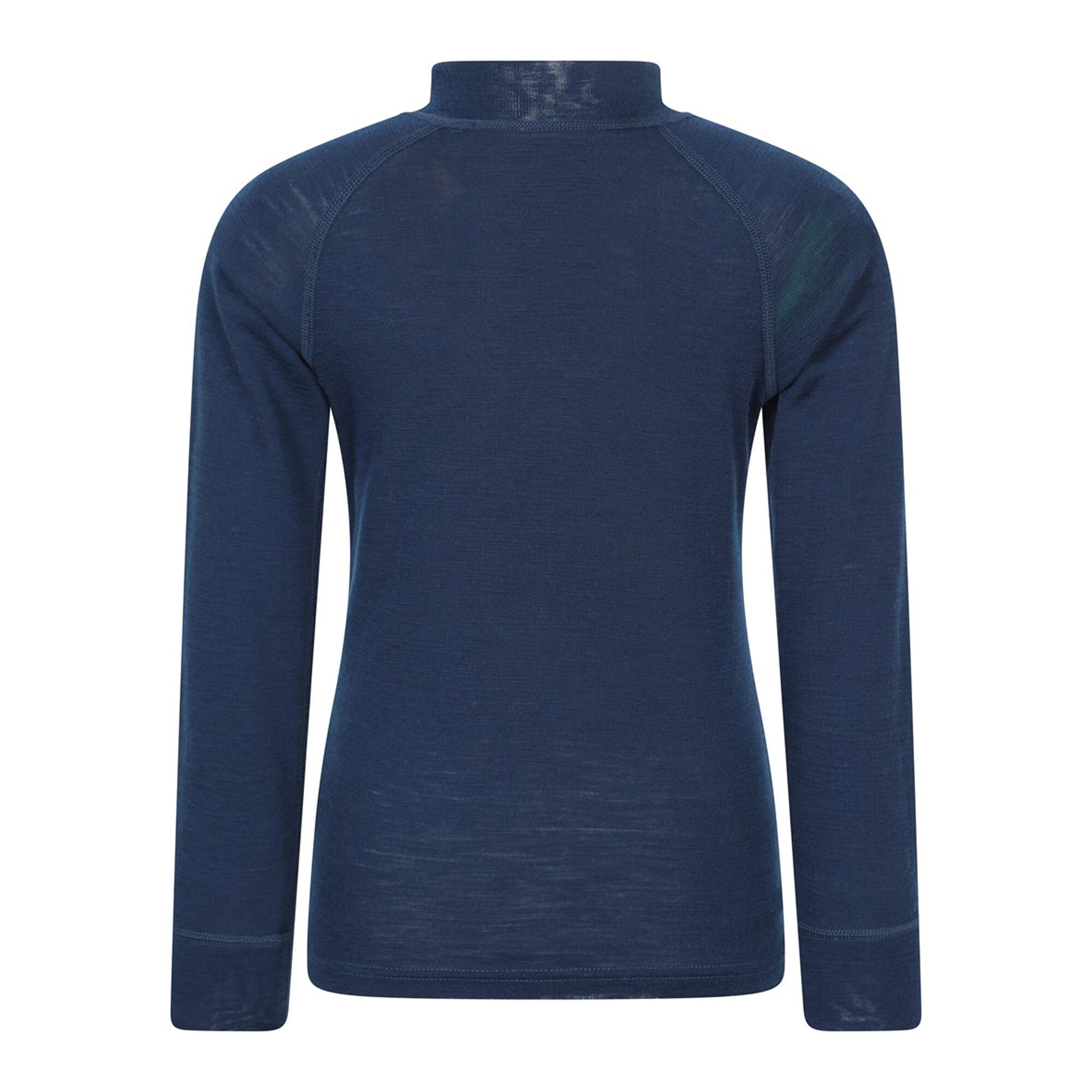 Maglietta Di Base Mezza Cerniera Bambini Mountain Warehouse Blu Navy 2/4