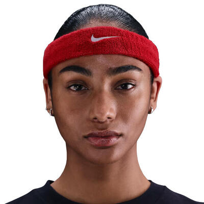 Swoosh hoofdband (rood/wit)