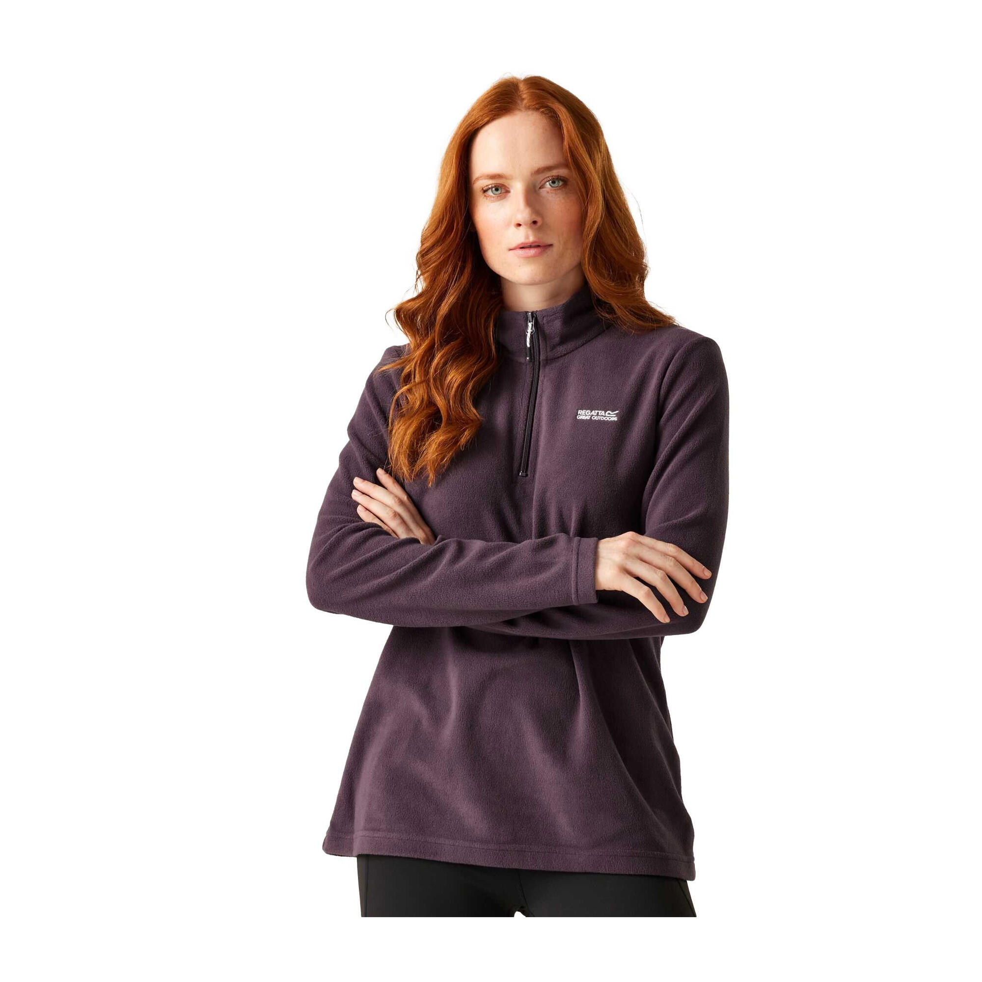 Great Outdoors Womens/Ladies Sweetheart 1/4 Zip Fleece Top (Deep Plum) 3/5