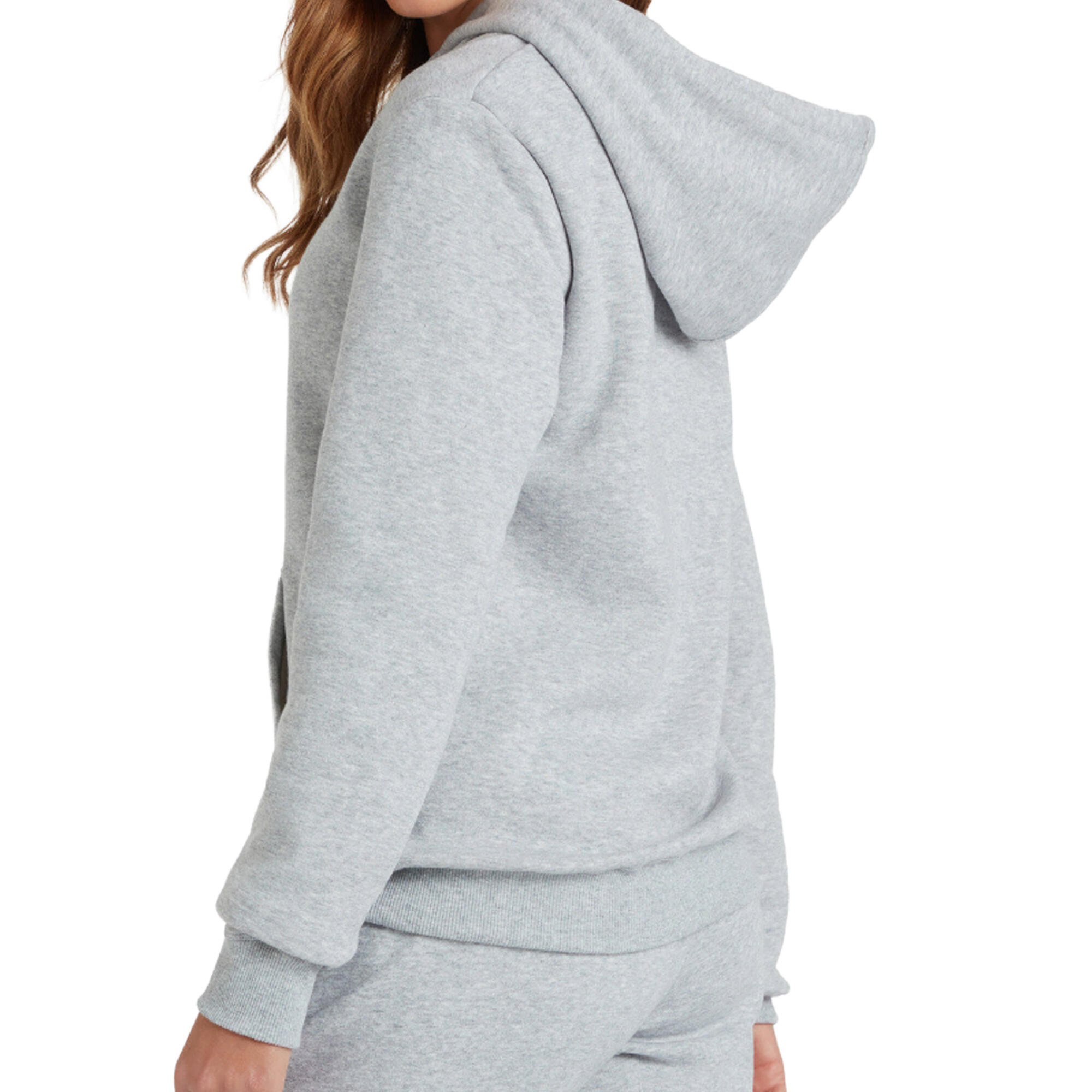 Sweat À Capuche CLUB LEISURE Femme (Gris Foncé Chiné / Blanc) 4/4