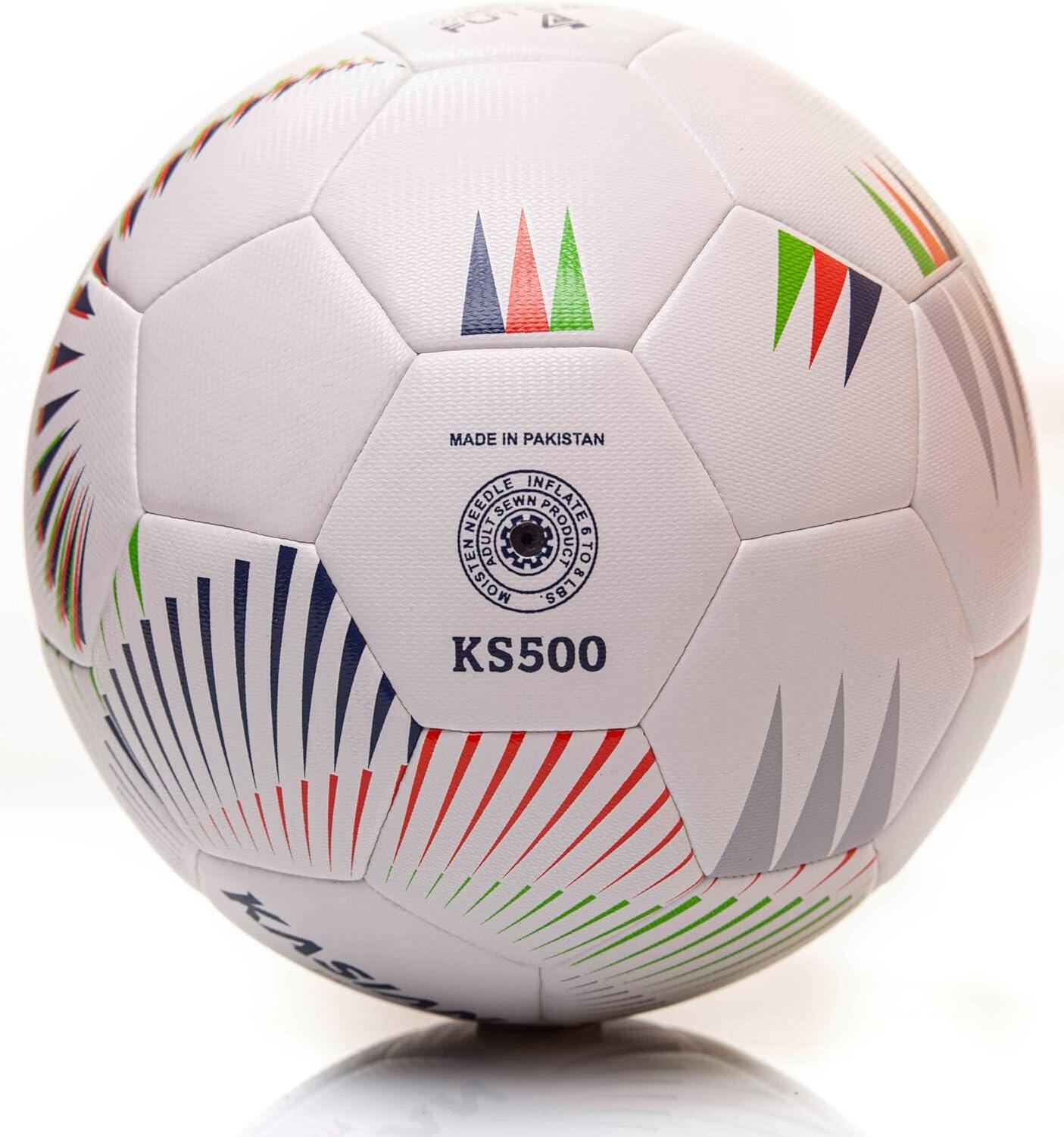 Bola Futsal KASIAN KS500 Branco Costuras Invisíveis 5/7