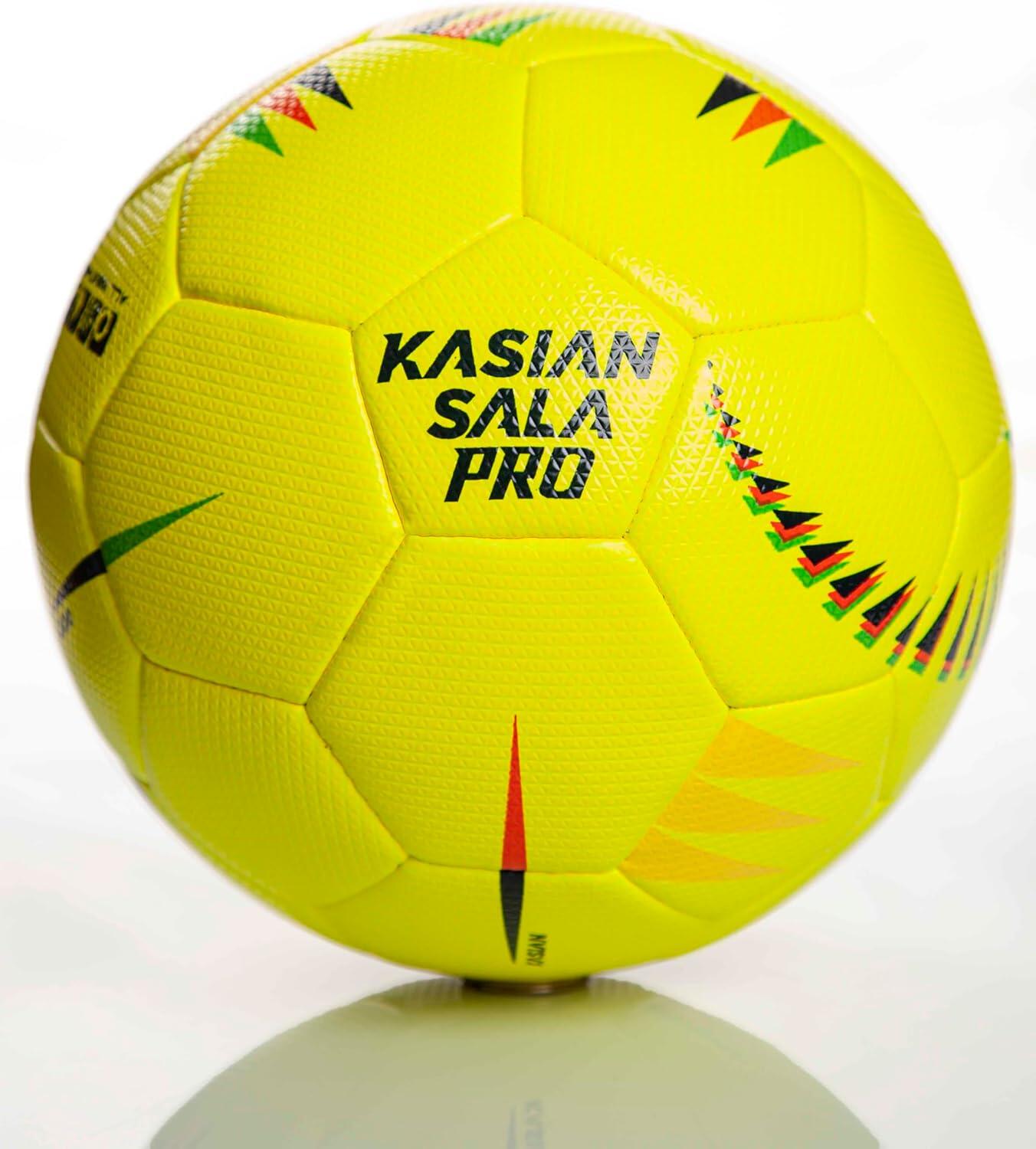 Balón Fútbol Sala KASIAN KS600 Amarillo Costuras Invisibles Talla 62 3/7