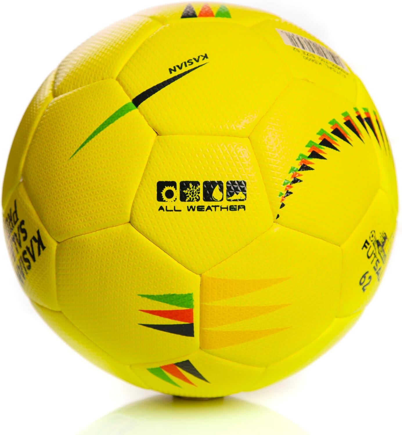Balón Fútbol Sala KASIAN KS600 Amarillo Costuras Invisibles Talla 62 4/7