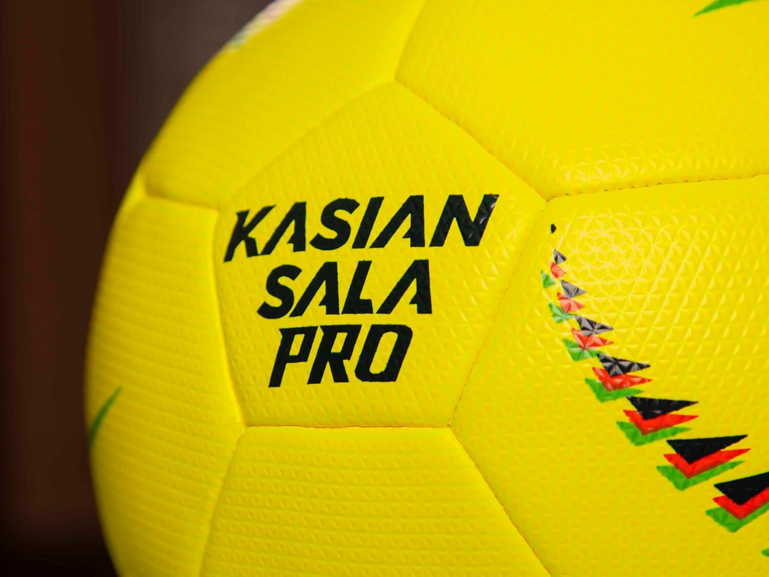 Balón Fútbol Sala KASIAN KS600 Amarillo Costuras Invisibles Talla 62 6/7