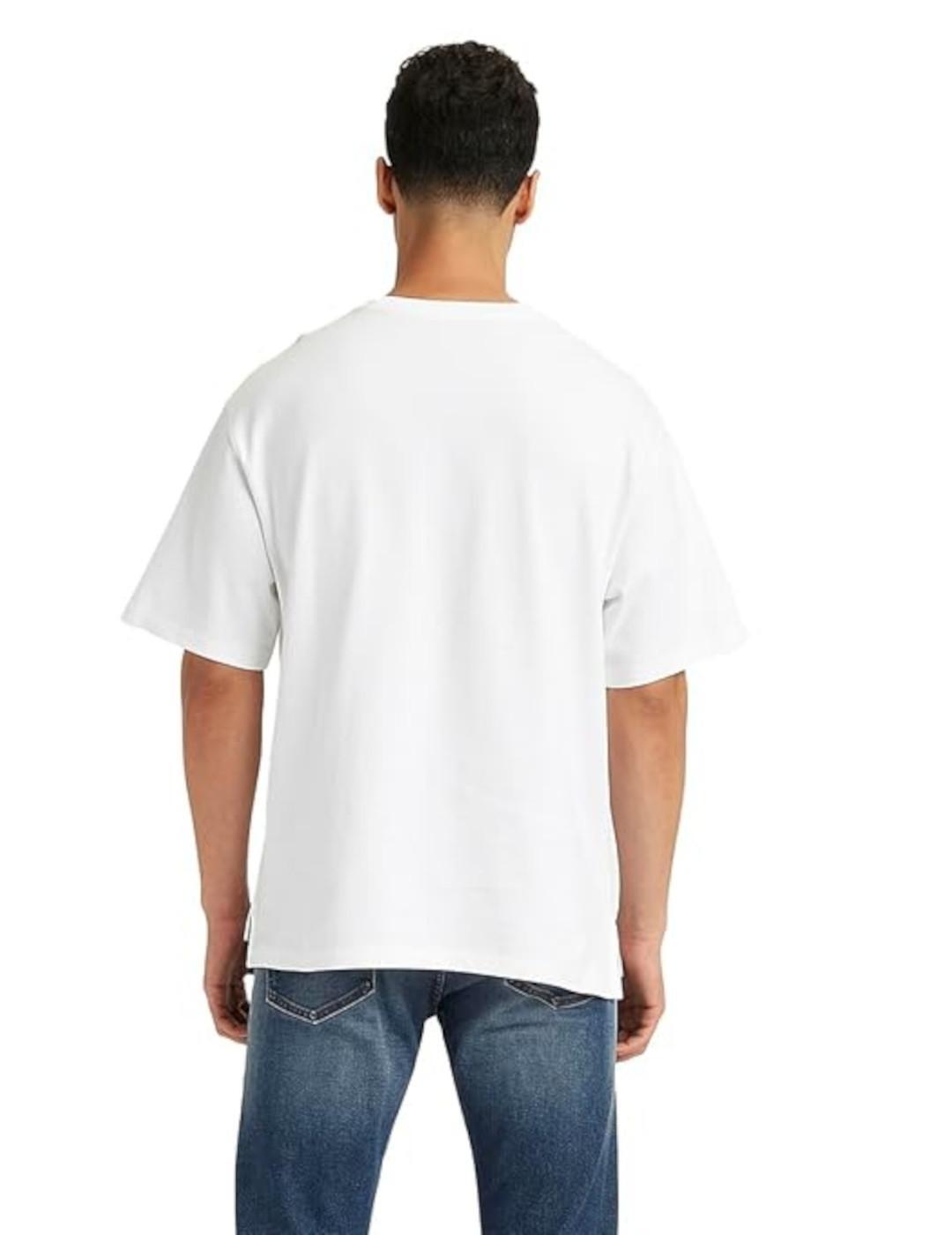 T-shirt pour homme Levis à demi-manches avec poche blanc. 3/5