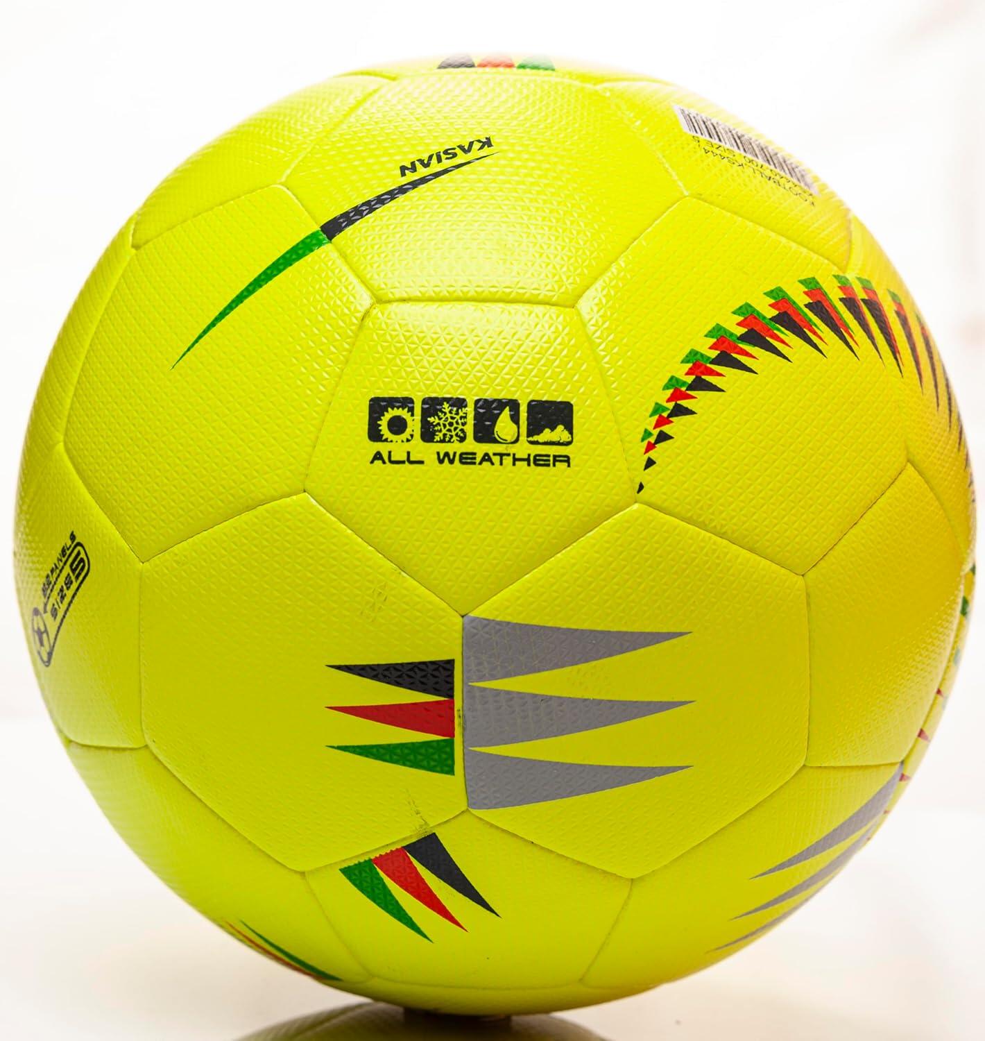 Balón Fútbol 11 KASIAN Pro KS444 Amarillo Ideal para competición Talla 6 3/7