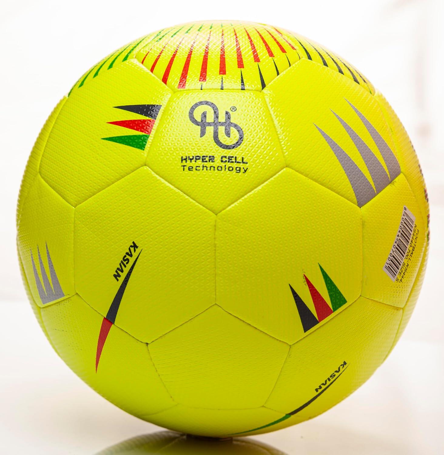 Balón Fútbol 11 KASIAN Pro KS444 Amarillo Ideal para competición Talla 6 4/7