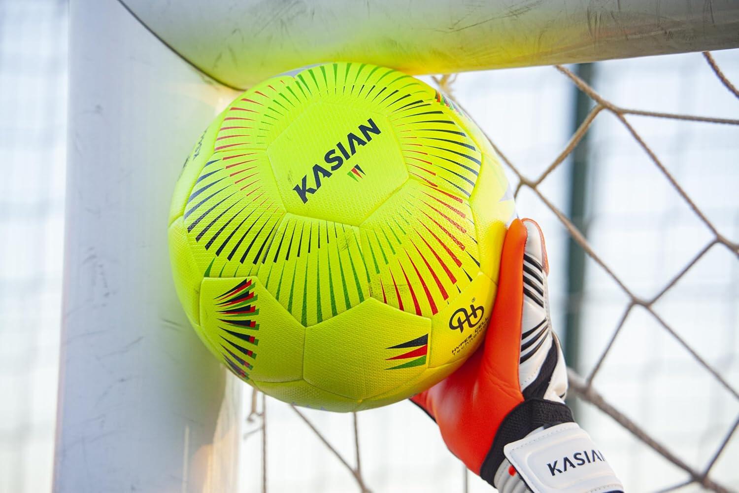 Balón Fútbol 11 KASIAN Pro KS444 Amarillo Ideal para competición Talla 6 6/7