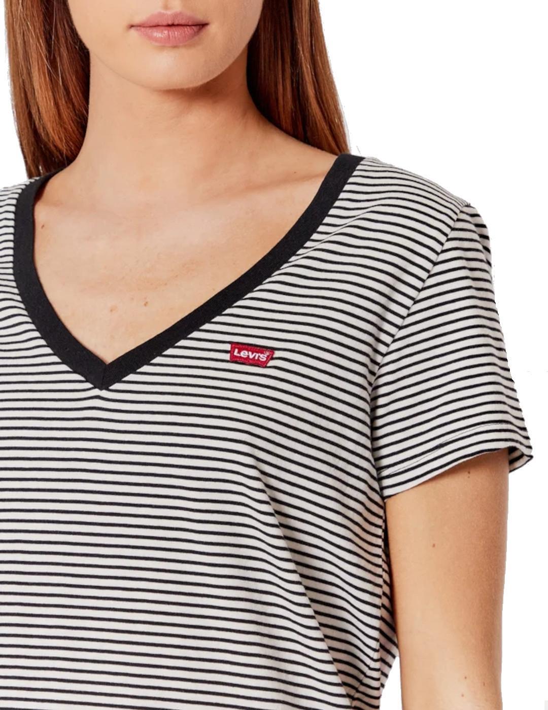 T-shirt pour femme Levis Perfect vneck Blanc. 4/4