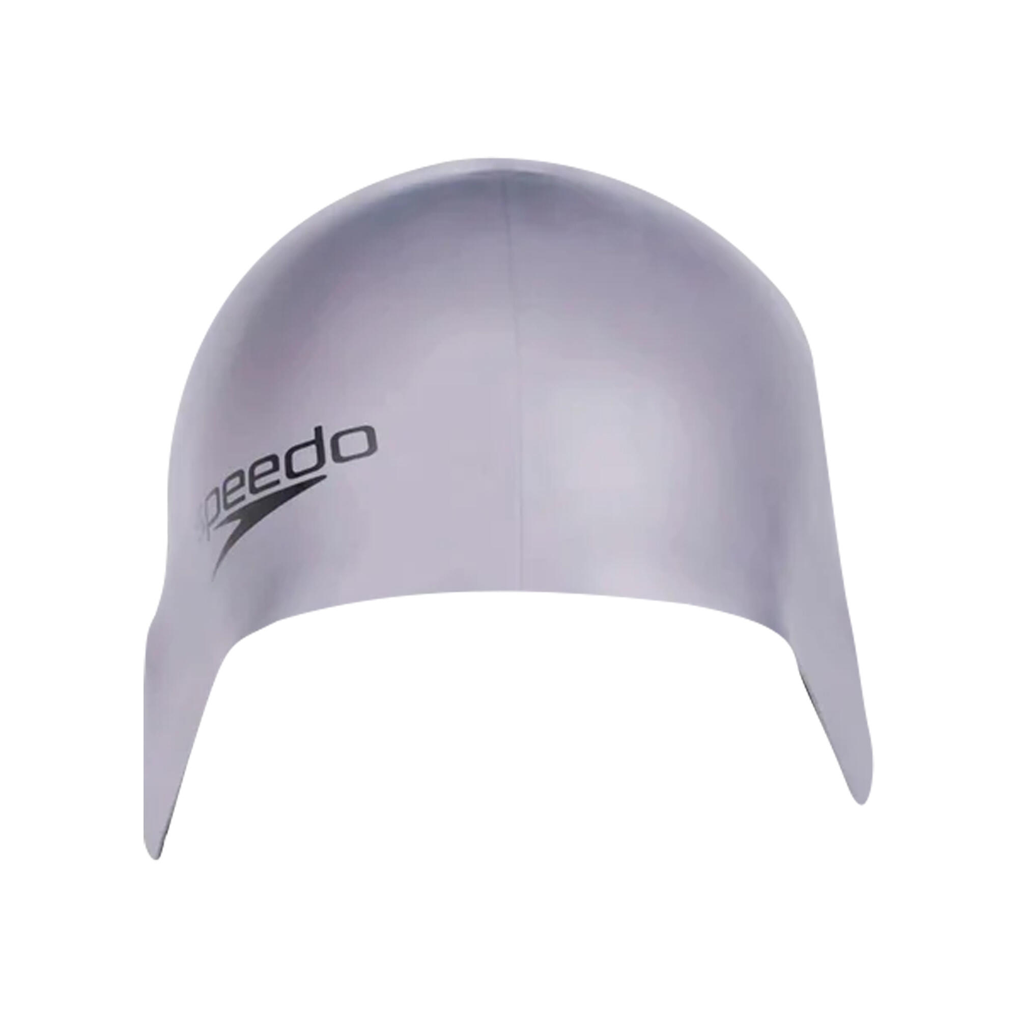 Unisex Adult 3D Silicone Swim Cap (Silver) 4/4