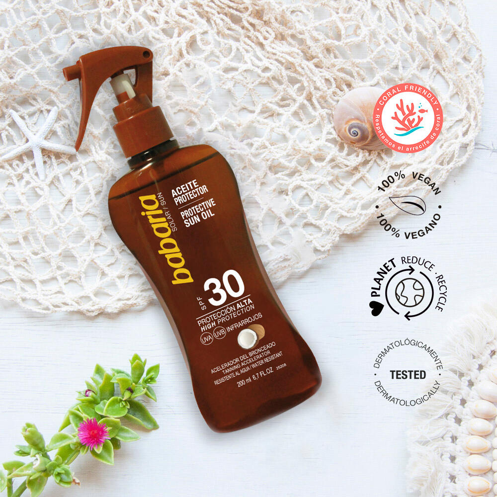 Babaria Spray Aceite Protector Solar SPF30 Coco 200 ml 7/7