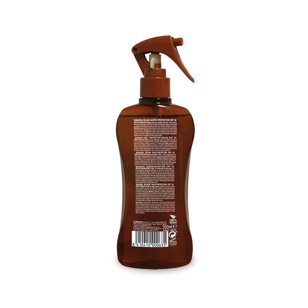 Babaria Spray Aceite Protector Solar SPF30 Coco 200 ml 2/7