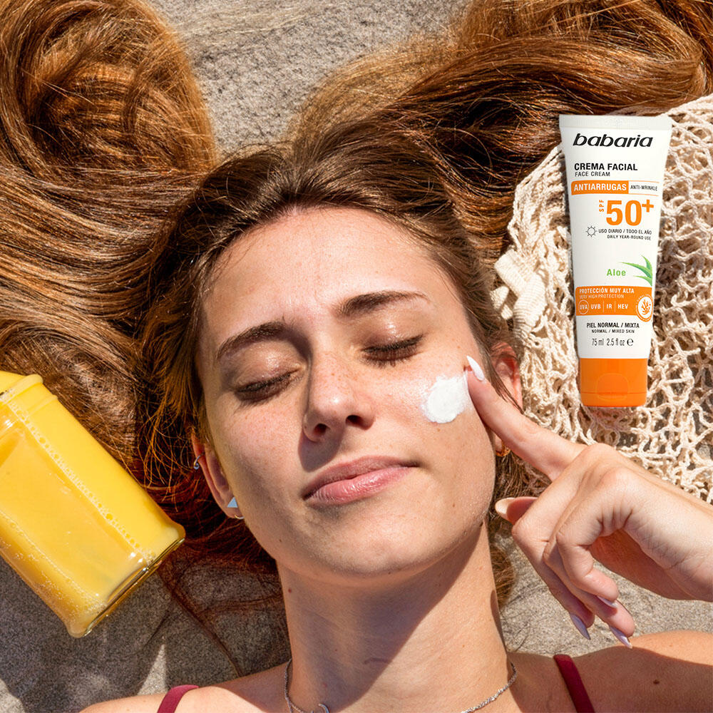 Babaria Protector Solar Facial SPF50+ Antiarrugas Aloe Vera 75 ml 3/7