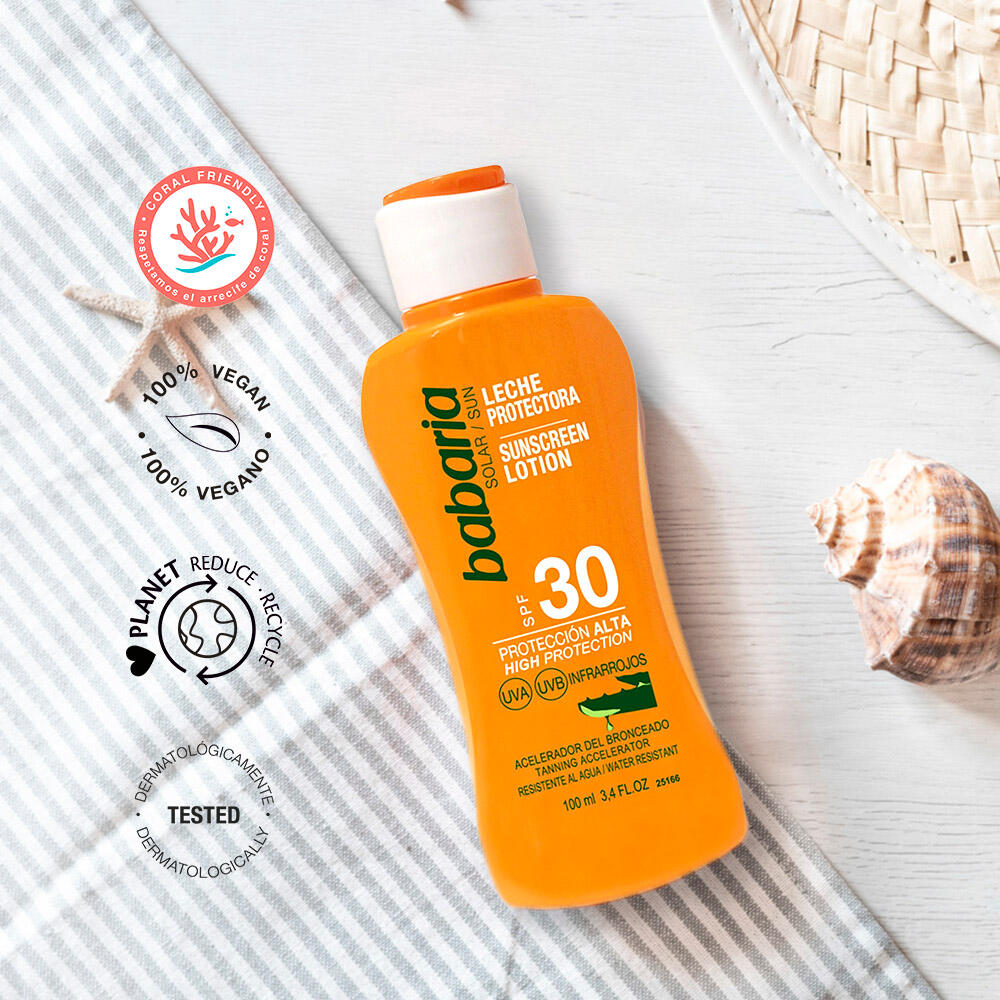 Babaria Leche Solar Aloe SPF 30 hidratante resistente al agua y al sudor 7/7