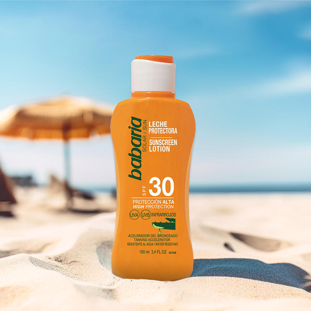 Babaria Leche Solar Aloe SPF 30 hidratante resistente al agua y al sudor 4/7