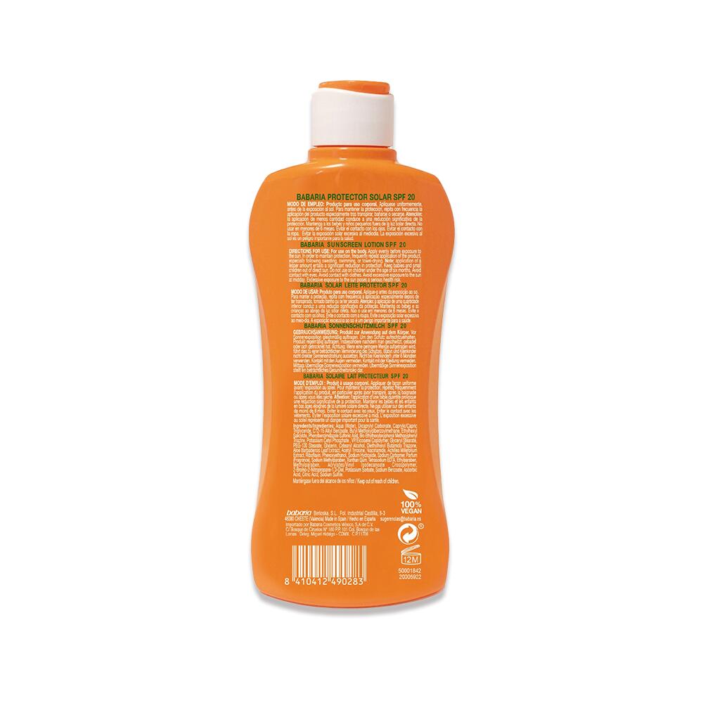 BABARIA Leche solar corporal Aloe Vera SPF20 300 ml 2/7