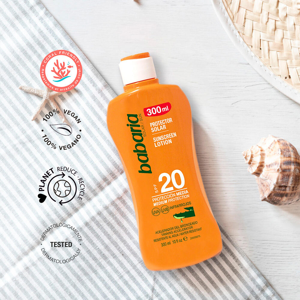 BABARIA Leche solar corporal Aloe Vera SPF20 300 ml 7/7