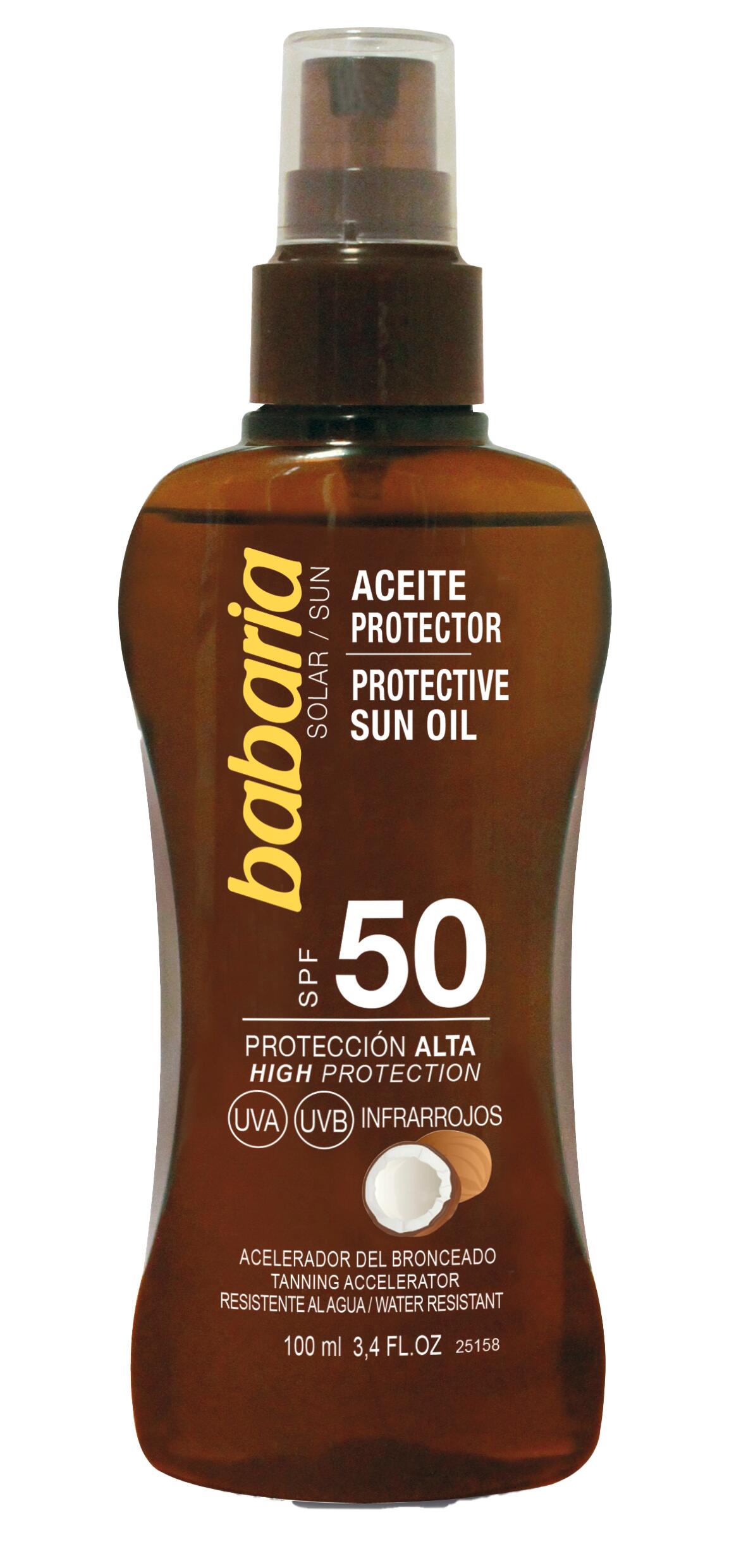 Aceite protector solar Babaria SPF 50+ Coco, 100 ml 1/7