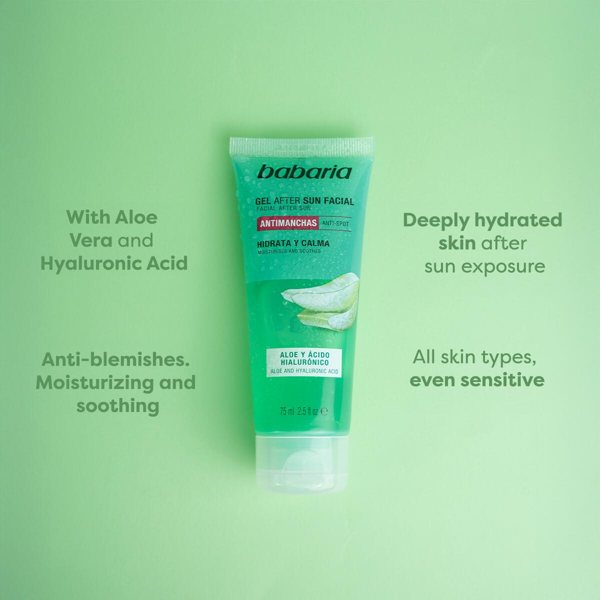 BABARIA Gel After Sun Facial Aloe 75 ML 3/6