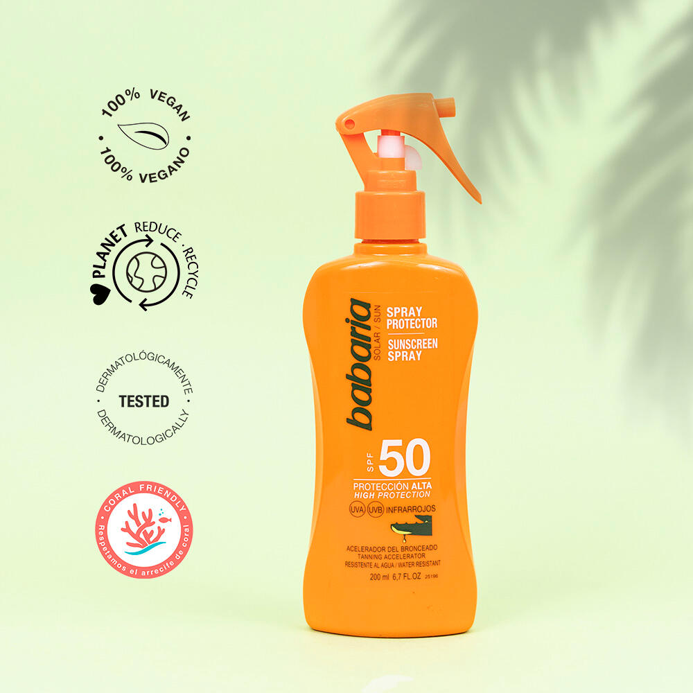 Babaria Spray Solar Aloe SPF50 200 ml, resistente al agua 7/7