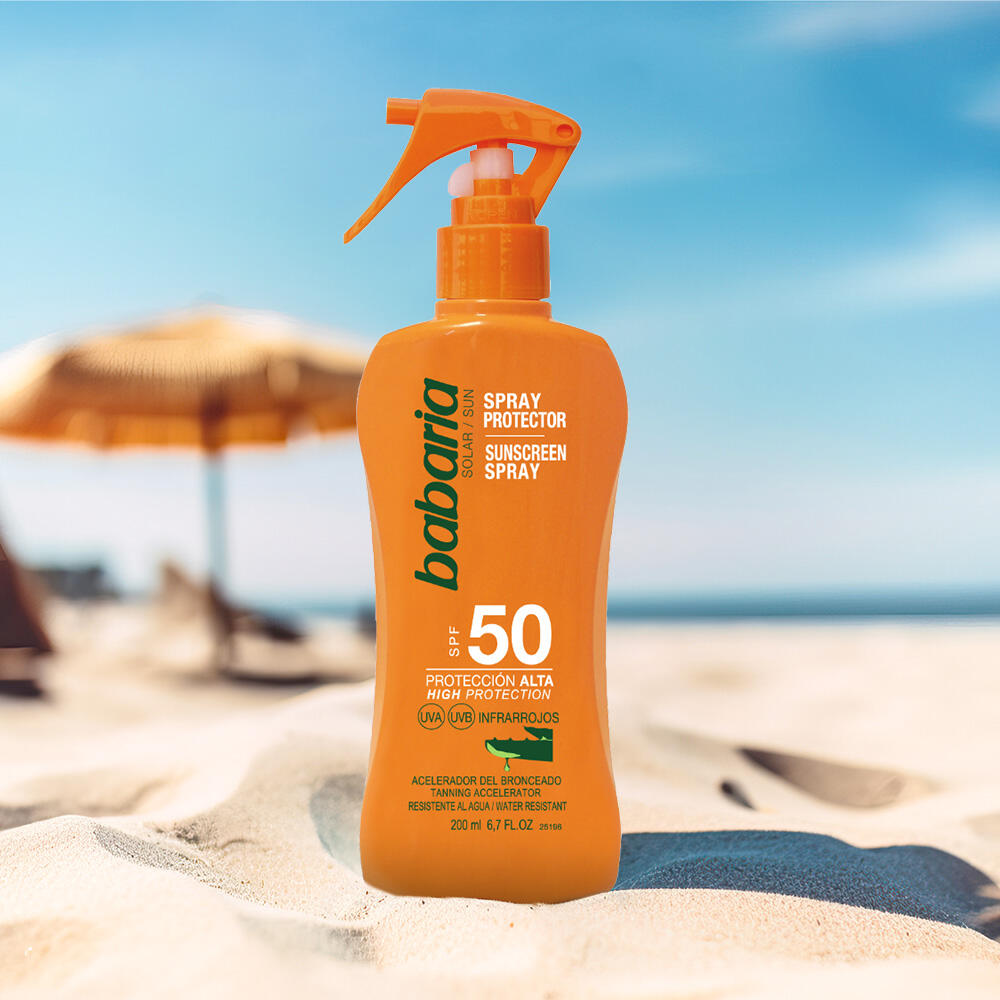 Babaria Spray Solar Aloe SPF50 200 ml, resistente al agua 4/7