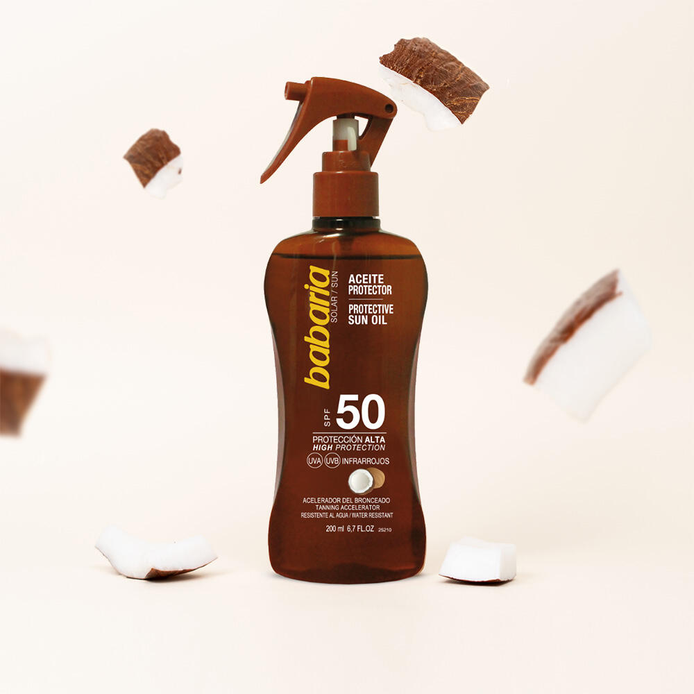Babaria Spray Aceite Protector Solar Coco SPF50 - 200 ml 4/7