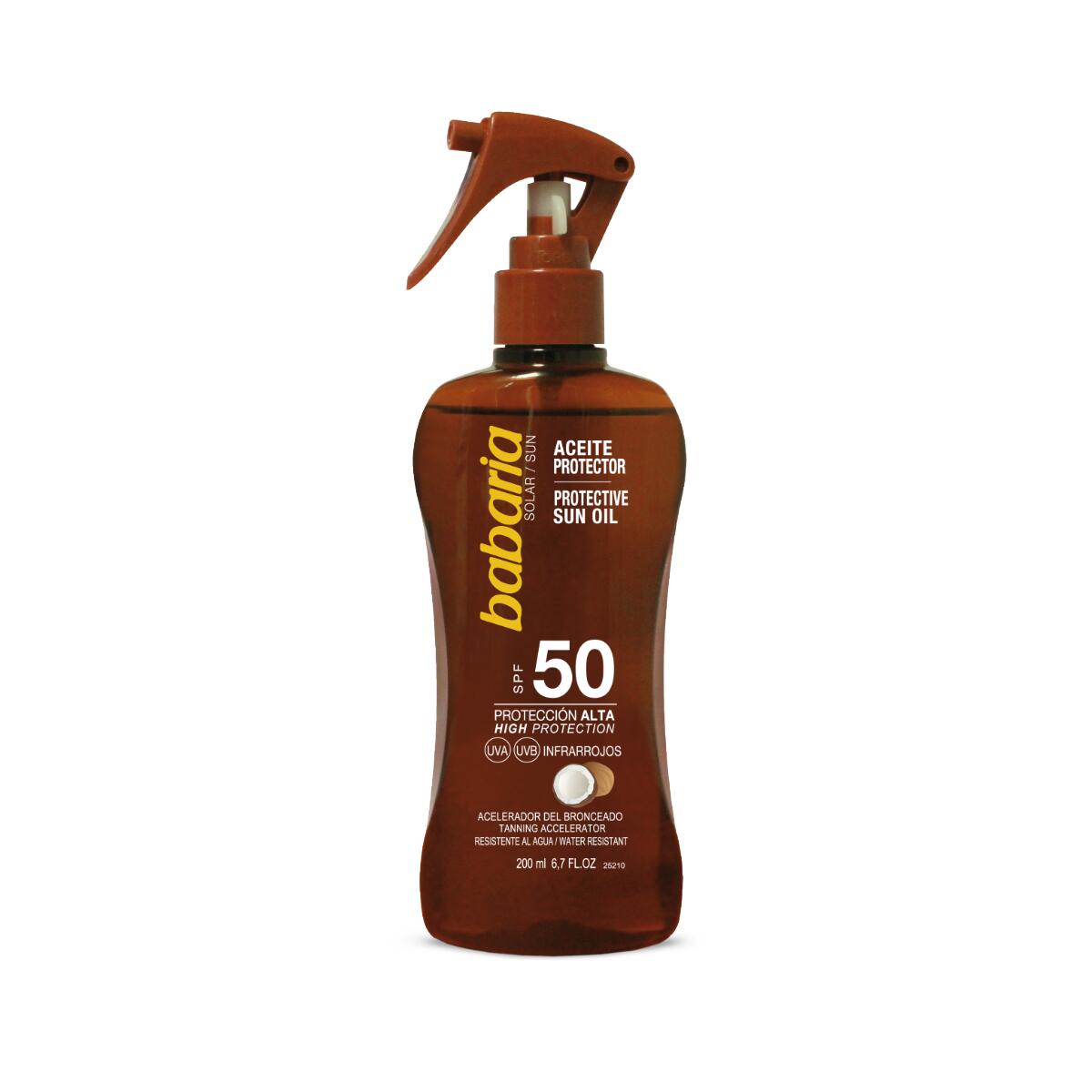 Babaria Spray Aceite Protector Solar Coco SPF50 - 200 ml 1/7