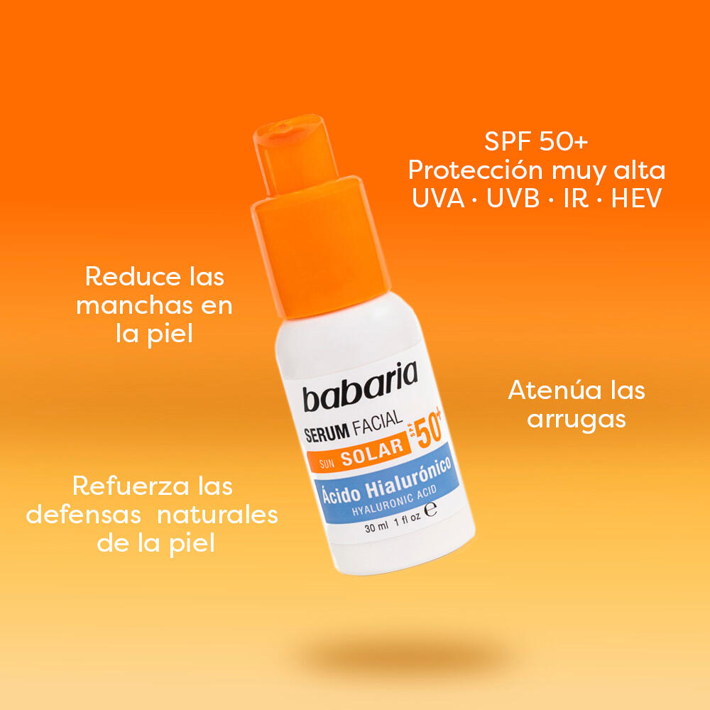 Babaria Sérum Solar Facial Ácido Hialurónico SPF50+ 30 ml 6/7