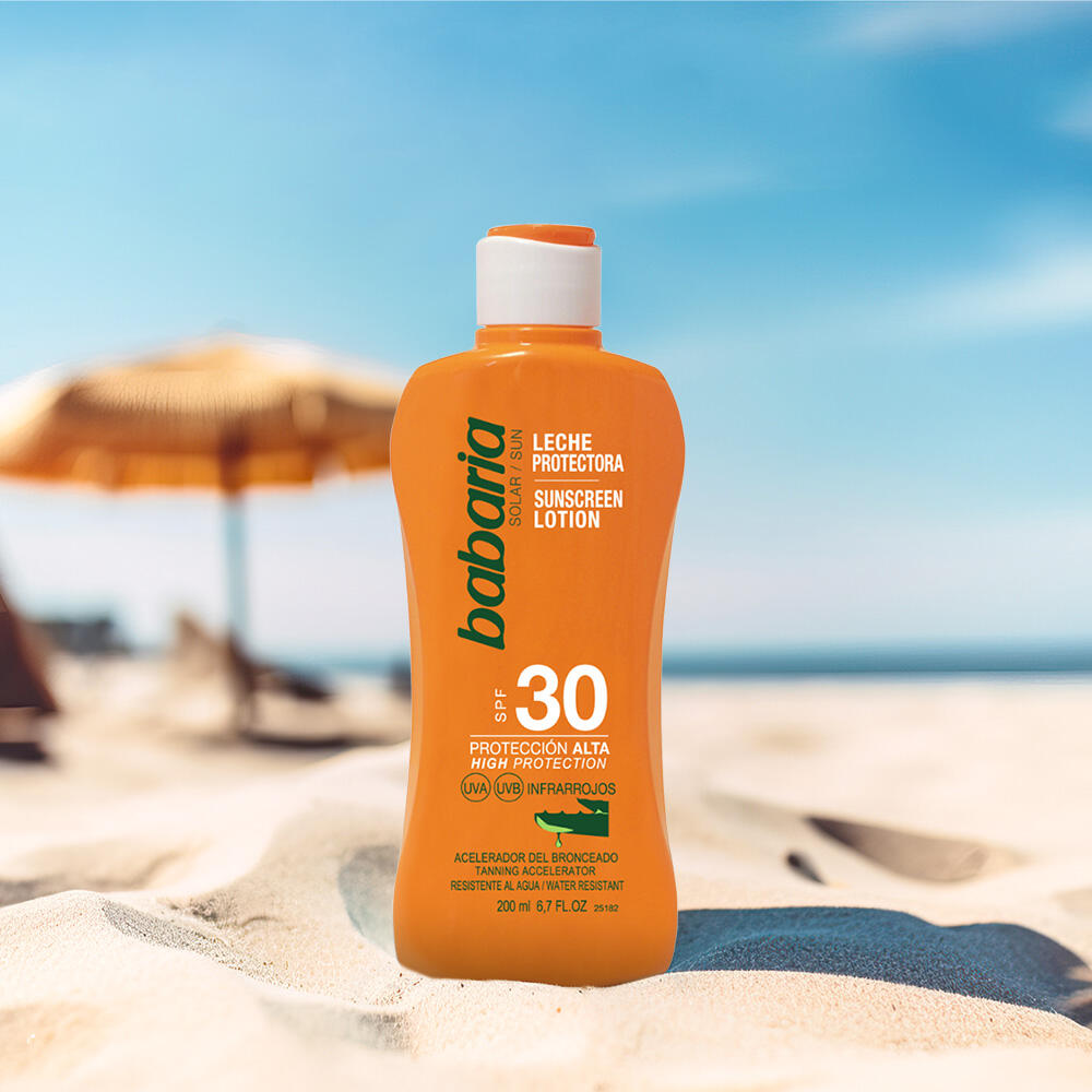 Babaria Leche Solar Aloe SPF 30 hidratante resistente al agua y al sudor 4/7