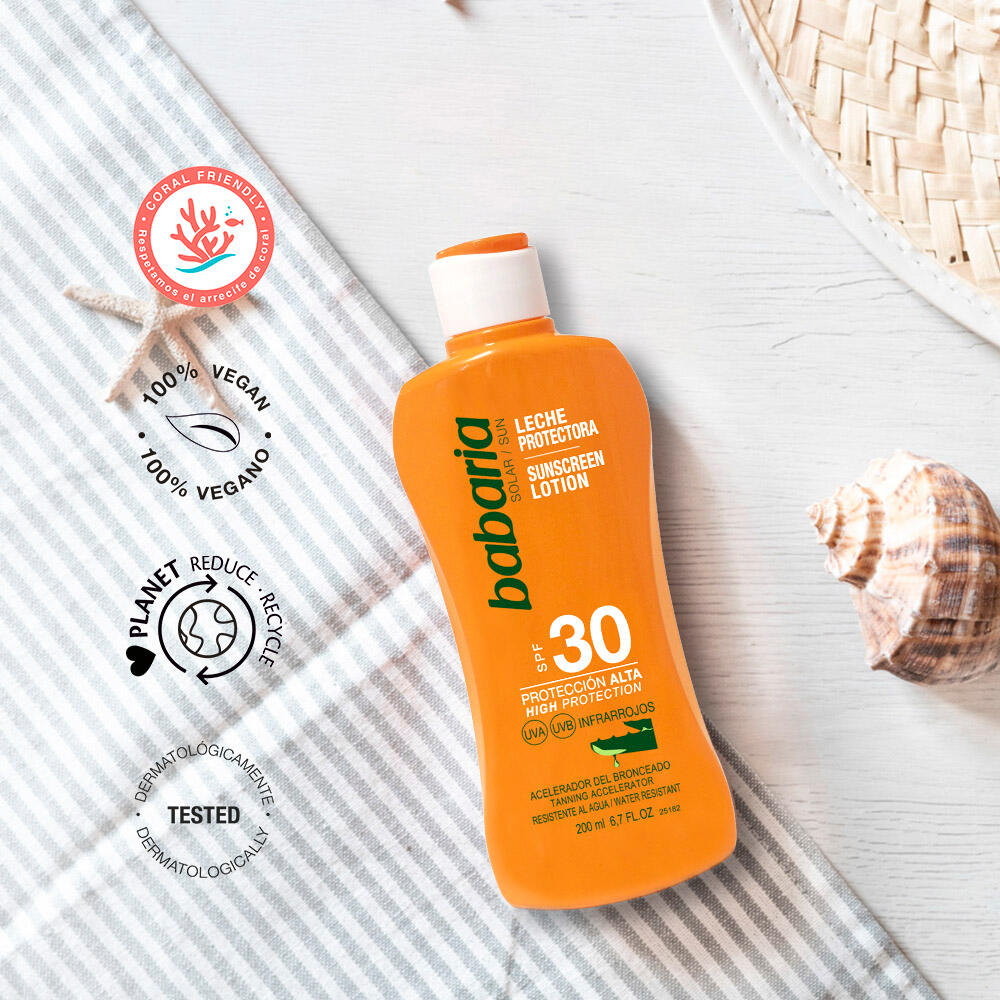 Babaria Leche Solar Aloe SPF 30 hidratante resistente al agua y al sudor 6/7