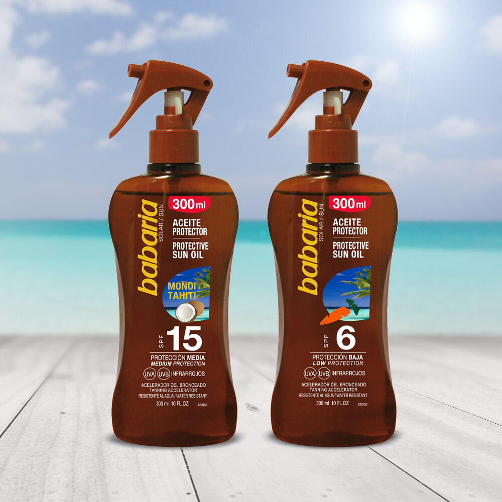 BABARIA Spray Aceite Solar Monoi de Tahiti SPF15 200 ml 5/7