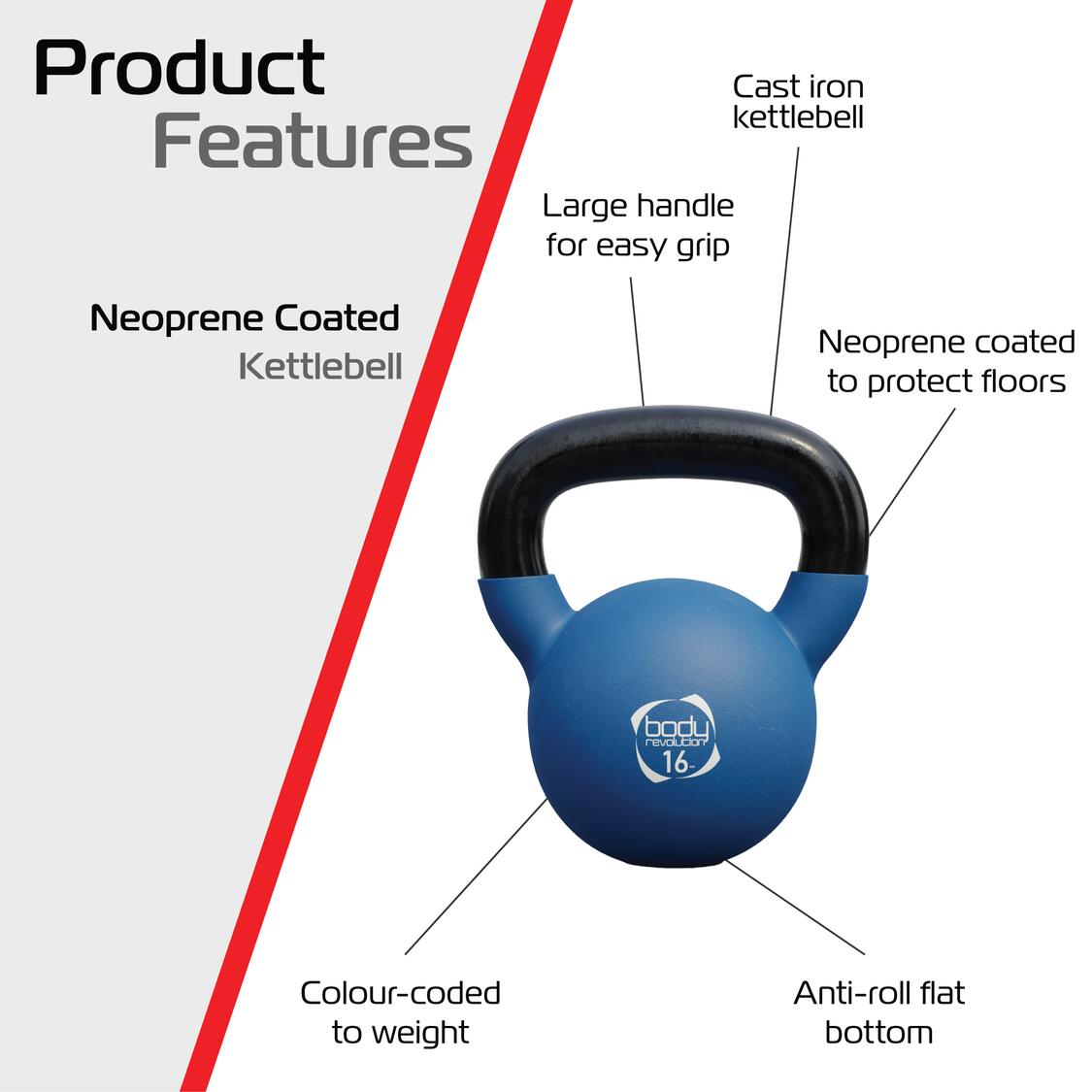 Body Revolution 16 kg neopreen kettlebell 2/6