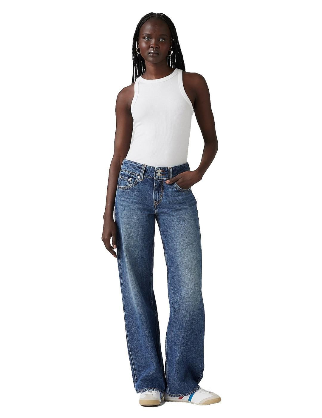 Pantaloni da donna Levis Superlow loose Blu. 3/4