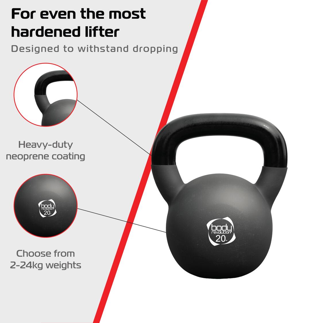 Body Revolution 20 kg neopreen kettlebell neopreen 24 kg 3/6
